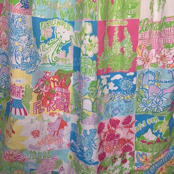 Lilly Pulitzer “State of Mind” Print Strapless Dress! - Picture 4 of 8